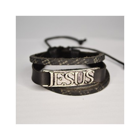 Pulseira "Jesus - 3 em 1" - PRETA